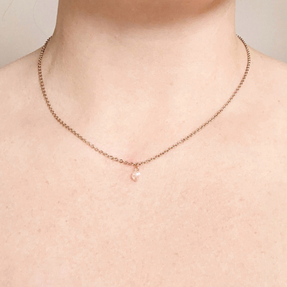 Rose Gold October Birthstone Minimalist Choker Necklace
